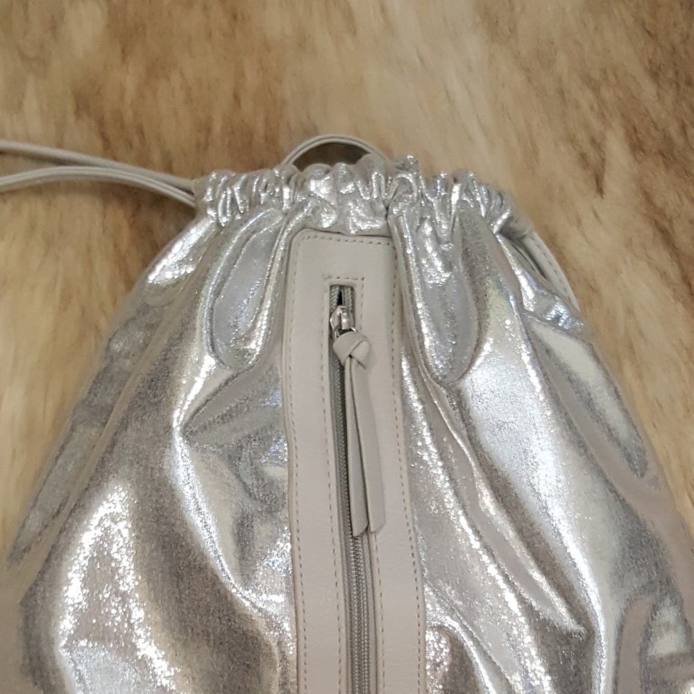 Silver Drawstring Backpack - Picture 2 of 7